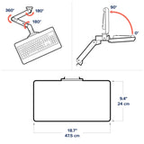 Ergotron LX Pro Wall Keyboard Arm White (45-685-290) - diagram