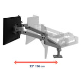 Ergotron LX Pro Dual Side-by-Side Arm Dark Grey (45-686-293) - diagram