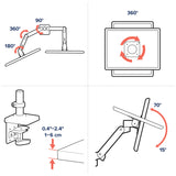 Ergotron LX Pro Dual Side-by-Side Arm Dark Grey (45-686-293) - diagram