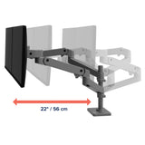 Ergotron LX Pro Dual Stacking Arm, Grommet Mount Dark Grey (45-710-293) - diagram