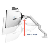 Ergotron HX Desk Monitor Arm with VHD Pivot for Extreme-Depth Curved Screens White (45-693-216) - diagram