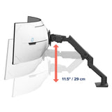 Ergotron HX Desk Monitor Arm with VHD Pivot for Extreme-Depth Curved Screens Matte Black (45-693-224) - diagram