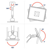 Ergotron HX Desk Monitor Arm with VHD Pivot for Extreme-Depth Curved Screens White (45-693-216) - diagram