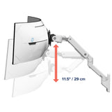 Ergotron HX Wall Monitor Arm with VHD Pivot for Extreme-Depth Curved Screens White (45-694-216) - diagram