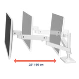 Ergotron LX Pro Desk Monitor Arm, Tall Pole, Grommet Mount White (45-709-290) - diagram