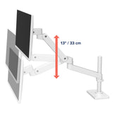 Ergotron LX Pro Desk Monitor Arm, Tall Pole, Grommet Mount White (45-709-290) - diagram