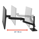 Ergotron LX Pro Desk Monitor Arm, Tall Pole, Grommet Mount Black (45-709-292) - diagram