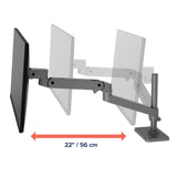 Ergotron LX Pro Desk Monitor Arm, Tall Pole, Grommet Mount Dark Grey (45-709-293) - diagram