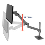 Ergotron LX Pro Desk Monitor Arm, Tall Pole, Grommet Mount Dark Grey (45-709-293) - diagram