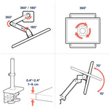 Ergotron LX Pro Desk Monitor Arm, Tall Pole Black (45-695-292) - diagram