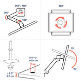 Ergotron LX Pro Dual Stacking Arm, Grommet Mount Black (45-710-292) - diagram