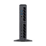 ASUS ROG NUC 15 rear view on stand showing Thunderbolt 4, dual HDMI 2.1 and dual DisplayPort 2.1
