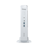 ASUS ROG NUC 16 Moonlight White rear view showing port panel