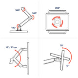 Ergotron LX Dual Stacking Arm Polished Aluminum (45-248-026) - diagram