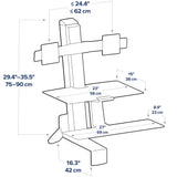 Ergotron WorkFit-S, Dual Workstation with Worksurface Black (33-349-200) - diagram