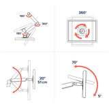 Ergotron LX Sit-Stand Desk Arm Polished Aluminum (45-360-026) - diagram