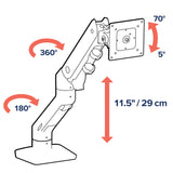 Ergotron HX Desk Monitor Arm Polished Aluminum (45-475-026) - diagram