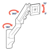 Ergotron HX Wall Monitor Arm Polished Aluminum (45-478-026) - diagram