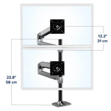 Ergotron LX Dual Desk Mount Stacking Arm Polished Aluminum (45-549-026) - diagram