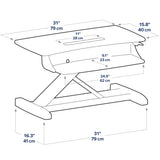 Ergotron WorkFit-Z Mini Sit-Stand Desktop Grey Woodgrain (33-458-917) - diagram