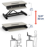 Ergotron WorkFit-Z Mini Sit-Stand Desktop Grey Woodgrain (33-458-917) - diagram