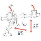 Ergotron HX Dual Monitor Desk Arm Black (45-476-224) - diagram