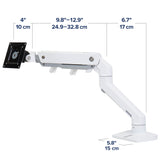 Ergotron HX Desk Monitor Arm with HD Pivot White (45-647-216) - diagram
