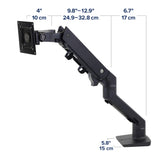 Ergotron HX Desk Monitor Arm with HD Pivot Matte Black (45-647-224) - diagram