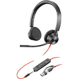 HP Poly Blackwire 3325 Stereo UC w/3.5mm,USB-C&A Headset