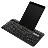 Targus AKB867 keyboard in use with tablet stand