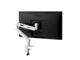 AOC AM400W Single Monitor Arm for 17"–34" Monitors, 2–9 kg, C-Clamp & Grommet (White) - image 1