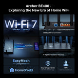 TP-Link Archer BE400 BE6500 Dual-Band Wi-Fi 7 Router — product view 4
