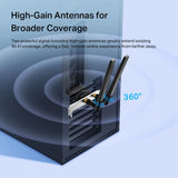 TP-Link Archer TX55E AX3000 Wi-Fi 6 Bluetooth 5.2 PCIe Adapter — product view 4