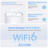 TP-Link Deco X50-4G 4G+ AX3000 Whole Home Mesh WiFi 6 Gateway (1-Pack) — product view 3