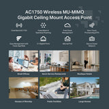 TP-Link Festa F54 AC1750 Wireless MU-MIMO Gigabit Ceiling Mount WiFi 5 Access Point — product view 5
