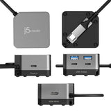J5Create JCD361 Flexible Ports USB-C 4K144 HDMI Hub - Cube Plus 6 in 1