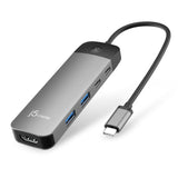 J5Create JCD3002 USB-C 7-in-1 4K Multi-Port Hub with Screen-Off Control (PD)