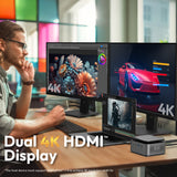 J5Create JCDP4140 Dual 4K Powerbase Docking Station with Cable Management