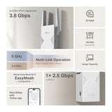 TP-Link RE235BE BE3600 Dual-Band Wi-Fi 7 Range Extender — product view 4