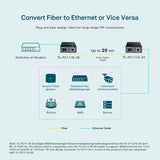 TP-Link Omada 10/100 Mbps WDM Media Converter 20 km, 1310 nm TX / 1550 nm RX (TL-FC111B-20) - product view 4