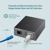 TP-Link Omada 10/100 Mbps WDM Media Converter 20 km, 1310 nm TX / 1550 nm RX (TL-FC111B-20) - product view 5