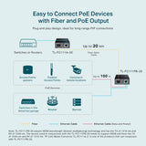 TP-Link Omada 10/100 Mbps WDM Media Converter with 1-Port PoE, 20 km (TL-FC111PB-20) - product view 6