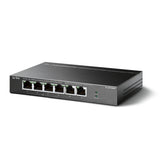 TP-Link TL-SF1006P desktop PoE+ switch angled view