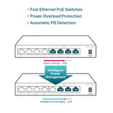 TP-Link TL-SF1008LP desktop PoE switch feature detail
