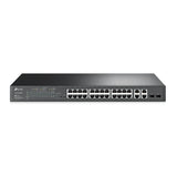 TP-Link JetStream TL-SL2428P 24-Port 10/100Mbps Smart PoE+ Switch front view