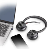 HP Poly Voyager 4320 MS Stereo Wireless BT Headset w/ Stand USB-C