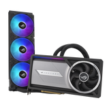 ASUS ROG Astral LC GeForce RTX 5090 32GB GDDR7 OC Edition graphics card - angled view with lighting
