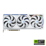 ASUS ROG Astral GeForce RTX 5090 32GB GDDR7 White OC Edition graphics card - front with NVIDIA badge