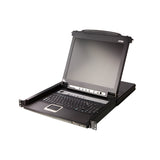 ATEN CL5708 single rail LCD KVM switch with console open