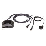 ATEN US3312 2-port 4K DisplayPort USB-C cable KVM switch